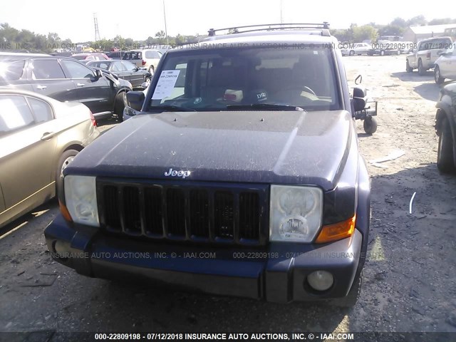 1J8HG48N96C165468 - 2006 JEEP COMMANDER BLUE photo 6