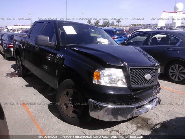 1FTRW12W06KC17235 - 2006 FORD F150 SUPERCREW BLACK photo 1