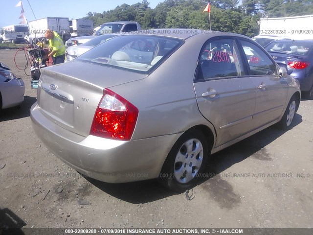 KNAFE121265304267 - 2006 KIA NEW SPECTRA LX/EX GOLD photo 4