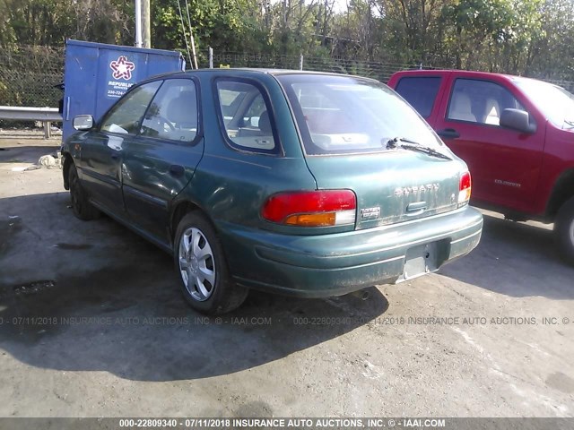 JF1GF4359VH811483 - 1997 SUBARU IMPREZA L GREEN photo 3