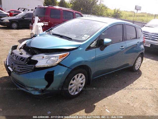 3N1CE2CP1FL444652 - 2015 NISSAN VERSA NOTE S/S PLUS/SV/SL/SR BLUE photo 2