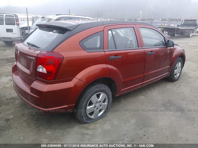 1B3HB28C19D180006 - 2009 DODGE CALIBER SE ORANGE photo 4