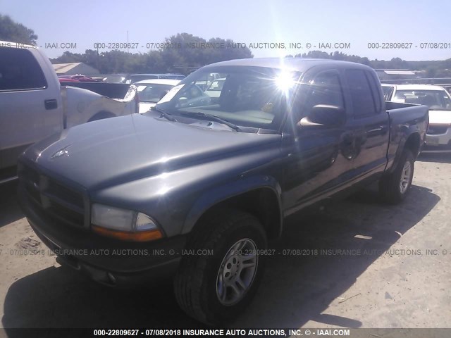 1D7HG38X83S324975 - 2003 DODGE DAKOTA QUAD SPORT GRAY photo 2