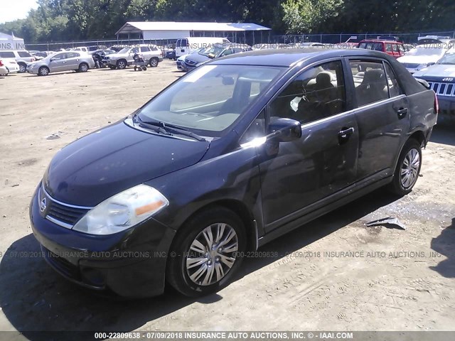 3N1BC11E48L352130 - 2008 NISSAN VERSA S/SL BLACK photo 2