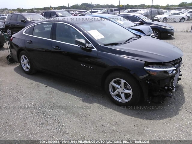 1G1ZB5ST4HF196628 - 2017 CHEVROLET MALIBU LS BLACK photo 1