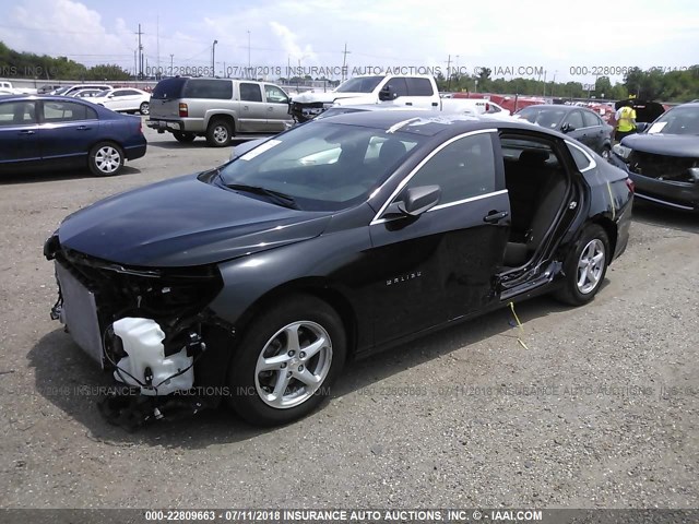 1G1ZB5ST4HF196628 - 2017 CHEVROLET MALIBU LS BLACK photo 2