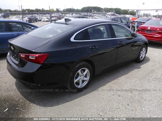 1G1ZB5ST4HF196628 - 2017 CHEVROLET MALIBU LS BLACK photo 4