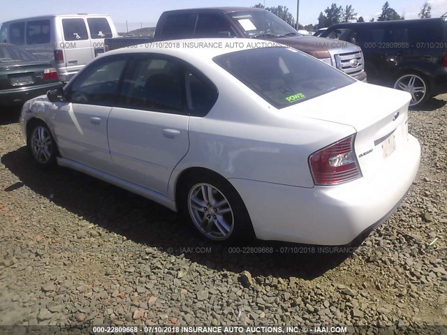 4S3BL616256203594 - 2005 SUBARU LEGACY 2.5I WHITE photo 3