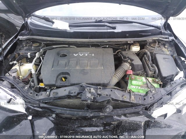 2T1KU4EE3AC368396 - 2010 TOYOTA COROLLA MATRIX  BLACK photo 10