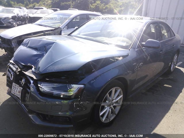 WAUFFAFLXFN018997 - 2015 AUDI A4 PREMIUM PLUS BLUE photo 2