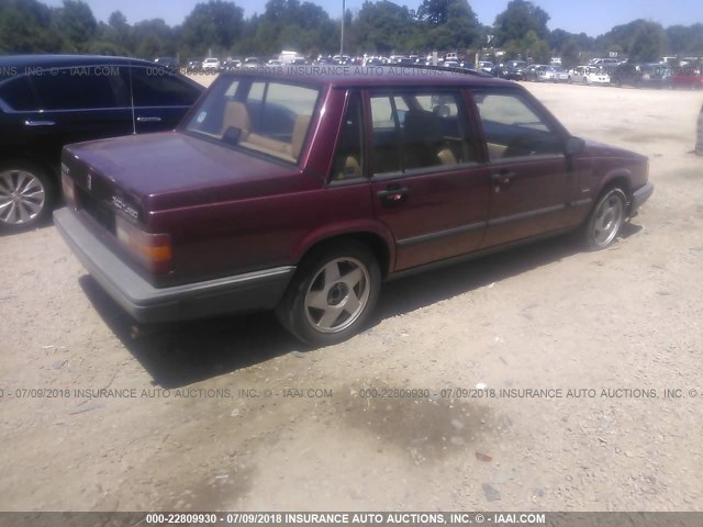 YV1FA8747L2473394 - 1990 VOLVO 740 BURGUNDY photo 4