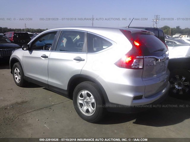 3CZRM3H30FG701681 - 2015 HONDA CR-V LX SILVER photo 3