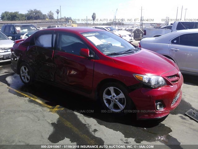 5YFBU4EE2CP067346 - 2012 TOYOTA COROLLA S/LE RED photo 1