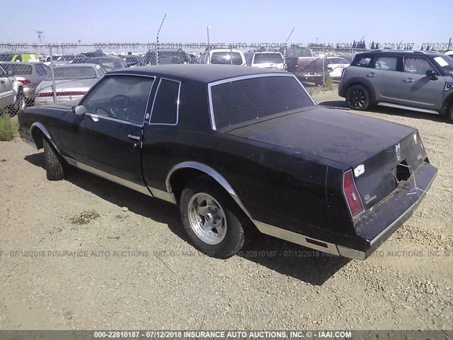 1G1GZ37Z3FR155178 - 1985 CHEVROLET MONTE CARLO  BLACK photo 3