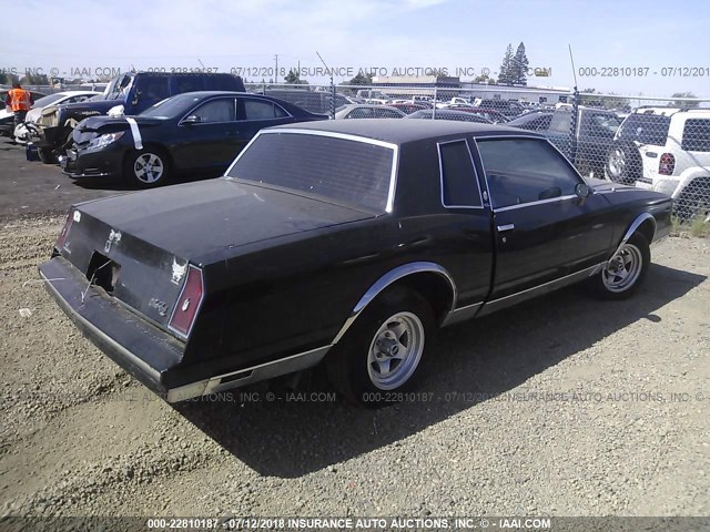 1G1GZ37Z3FR155178 - 1985 CHEVROLET MONTE CARLO  BLACK photo 4