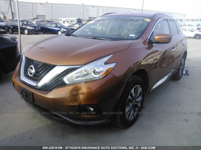 5N1AZ2MG6HN101390 - 2017 NISSAN MURANO S/SL/SV/PLATINUM ORANGE photo 2