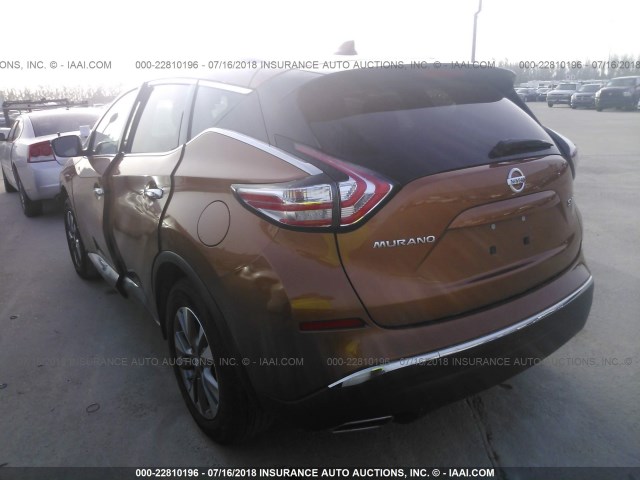 5N1AZ2MG6HN101390 - 2017 NISSAN MURANO S/SL/SV/PLATINUM ORANGE photo 3