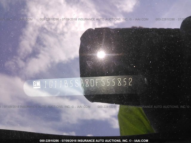 1G11B5SA8DF355852 - 2013 CHEVROLET MALIBU LS შავი ფოტო 9