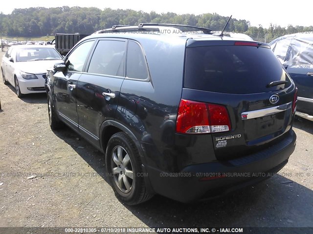 5XYKT3A63CG304040 - 2012 KIA SORENTO LX Dark Blue photo 3