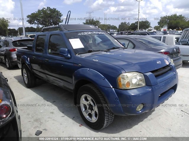 1N6MD27T71C367900 - 2001 NISSAN FRONTIER CREW CAB SC Dark Blue photo 1