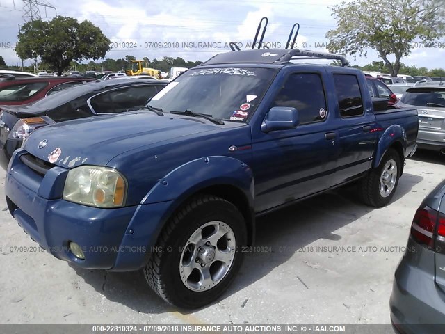 1N6MD27T71C367900 - 2001 NISSAN FRONTIER CREW CAB SC Dark Blue photo 2