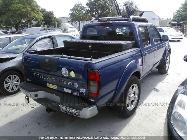 1N6MD27T71C367900 - 2001 NISSAN FRONTIER CREW CAB SC Dark Blue photo 4