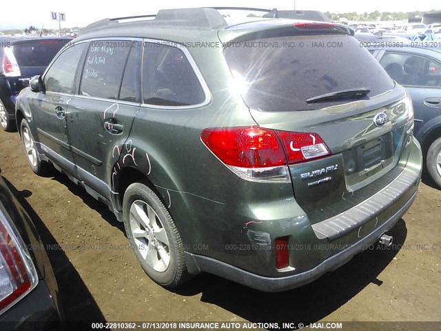 4S4BRCPC4D3288251 - 2013 SUBARU OUTBACK 2.5I LIMITED GREEN photo 3