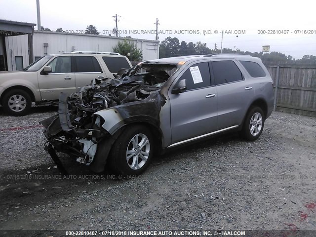 1C4SDHDT1DC687428 - 2013 DODGE DURANGO CREW SILVER photo 2