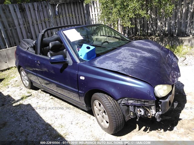 3VWDC21V31M810944 - 2001 VOLKSWAGEN CABRIO GLX BLUE photo 1
