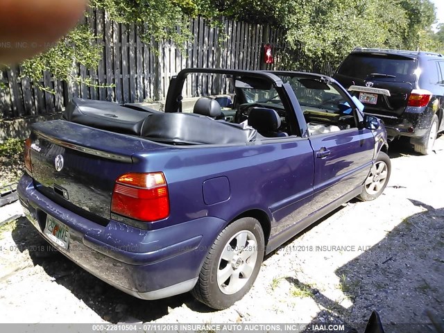 3VWDC21V31M810944 - 2001 VOLKSWAGEN CABRIO GLX BLUE photo 4