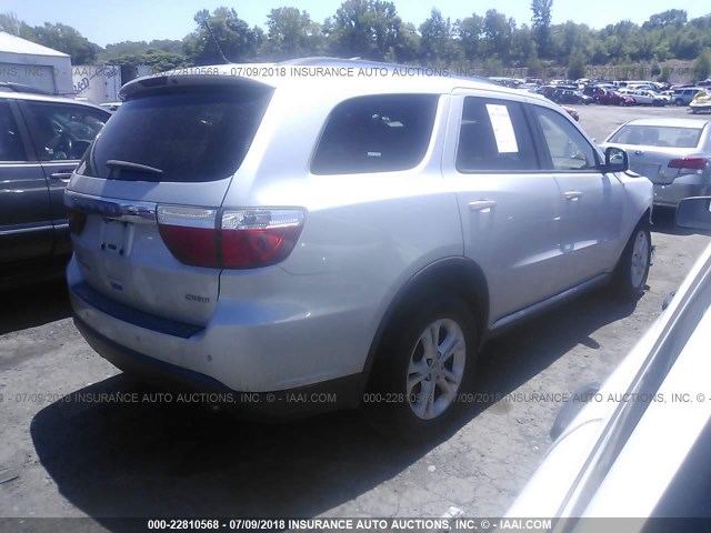 1D4RE4GG9BC654096 - 2011 DODGE DURANGO CREW GRAY photo 4