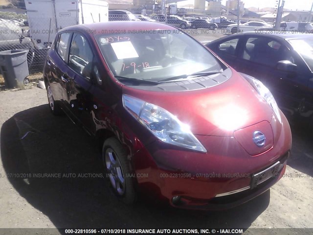 JN1AZ0CP7BT000892 - 2011 NISSAN LEAF SV/SL RED photo 1