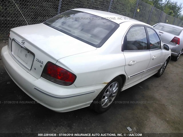 KMHWF35H15A169952 - 2005 HYUNDAI SONATA GLS/LX WHITE photo 4