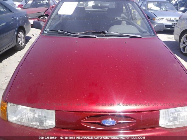 1FAPP11J9PW300091 - 1993 FORD ESCORT LX/SPORT RED photo 6