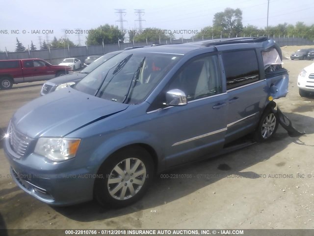 2C4RC1CGXCR151256 - 2012 CHRYSLER TOWN & COUNTRY TOURING L Light Blue photo 2