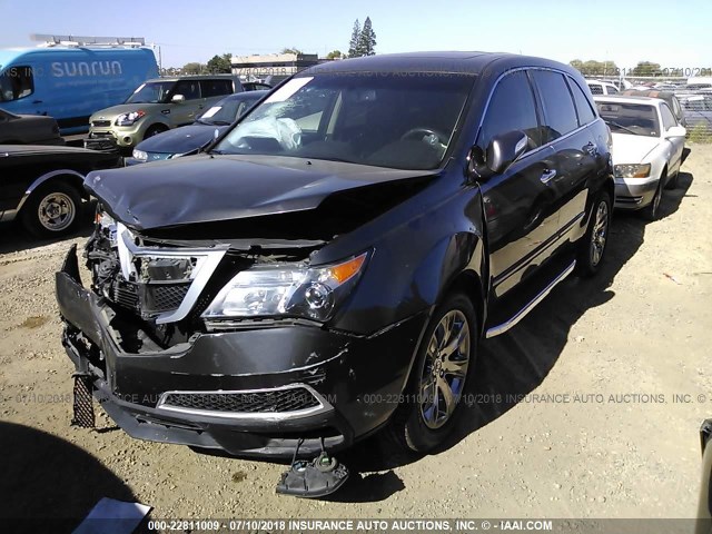 2HNYD2H86CH505466 - 2012 ACURA MDX ADVANCE GRAY photo 2