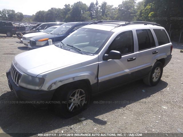 1J4GW48S63C604076 - 2003 JEEP GRAND CHEROKEE LAREDO SILVER photo 2