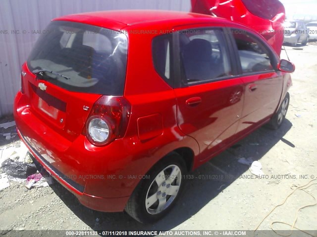 KL1TD6DE4BB154221 - 2011 CHEVROLET AVEO LS/LT 红色 照片 4
