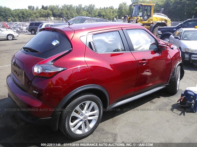 JN8AF5MV6FT562874 - 2015 NISSAN JUKE S/SV/SL/NISMO RED photo 4