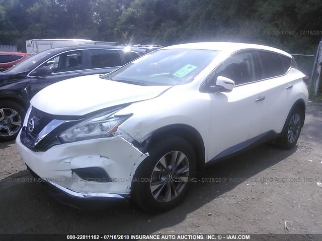 5N1AZ2MH3GN159934 - 2016 NISSAN MURANO S/SL/SV/PLATINUM WHITE photo 2