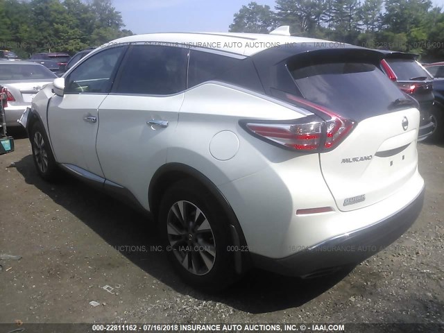 5N1AZ2MH3GN159934 - 2016 NISSAN MURANO S/SL/SV/PLATINUM WHITE photo 3