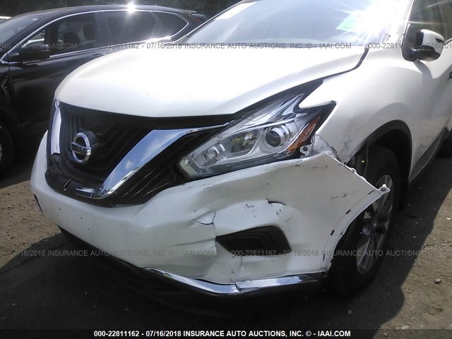 5N1AZ2MH3GN159934 - 2016 NISSAN MURANO S/SL/SV/PLATINUM WHITE photo 6