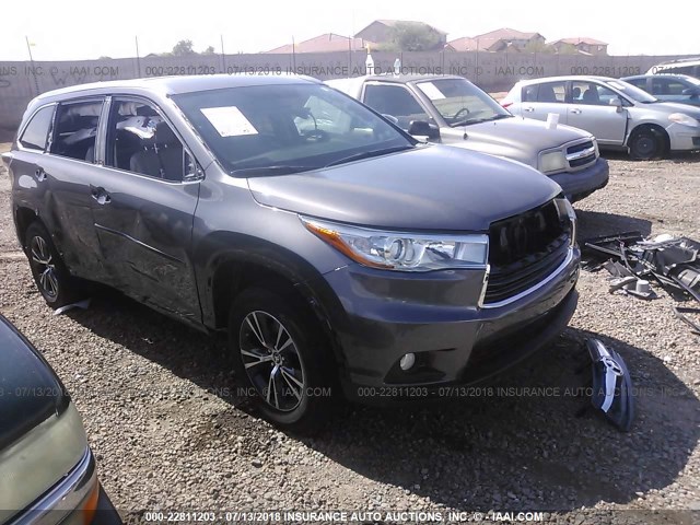 5TDJKRFH5GS312421 - 2016 TOYOTA HIGHLANDER XLE GRAY photo 1