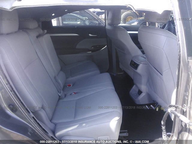 5TDJKRFH5GS312421 - 2016 TOYOTA HIGHLANDER XLE ნაცრისფერი ფოტო 8