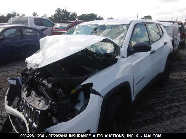 3C4NJCAB0JT151669 - 2018 JEEP COMPASS SPORT WHITE photo 2