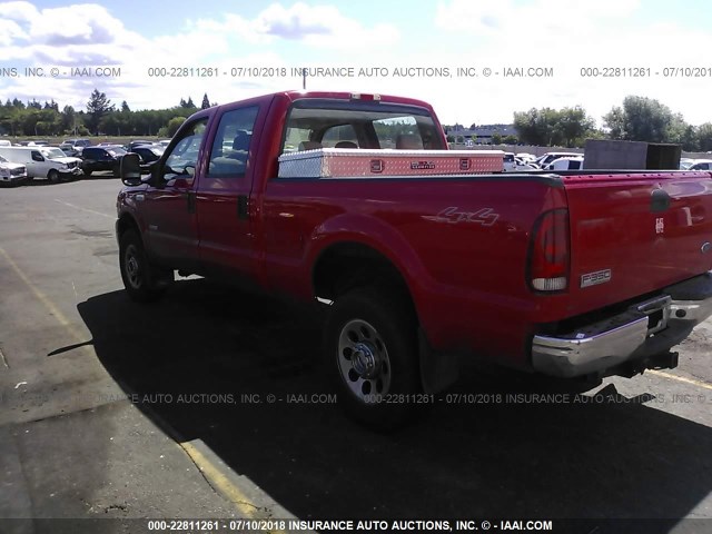 1FTWW31P95EA89714 - 2005 FORD F350 RED photo 3