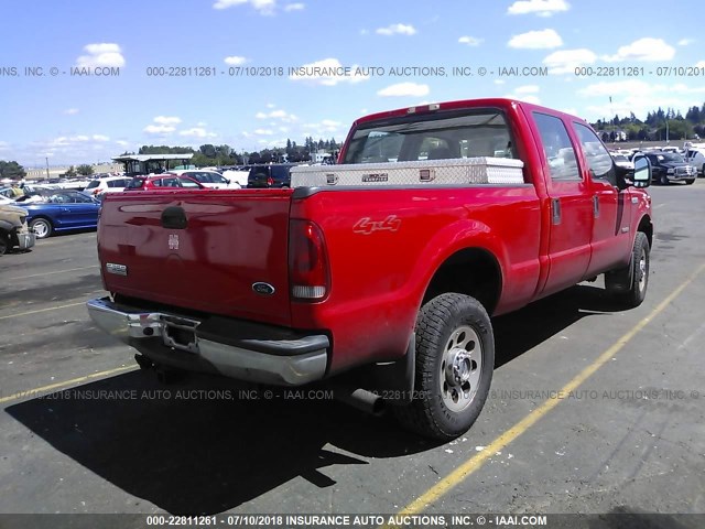 1FTWW31P95EA89714 - 2005 FORD F350 RED photo 4