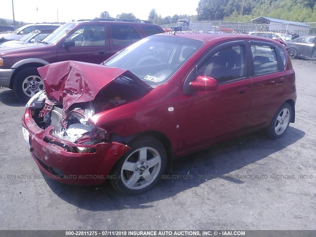 KL1TD66617B778572 - 2007 CHEVROLET AVEO LS RED photo 2