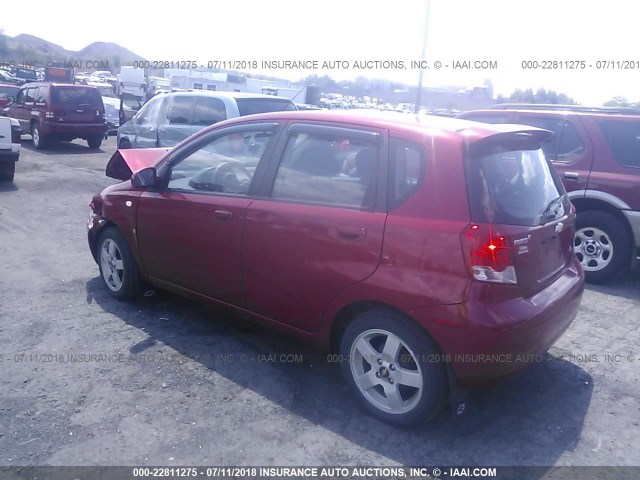 KL1TD66617B778572 - 2007 CHEVROLET AVEO LS RED photo 3