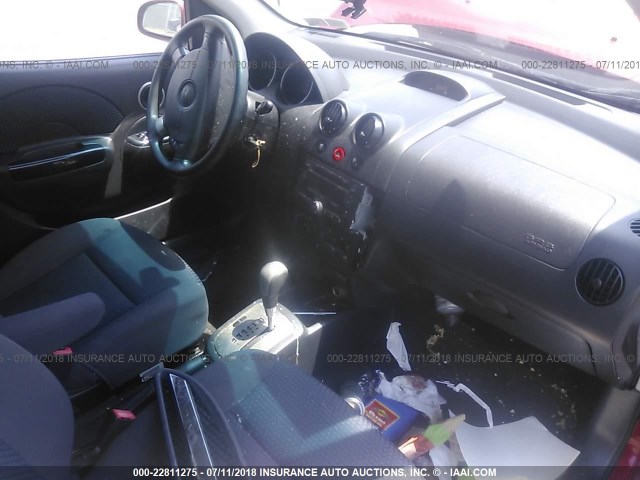 KL1TD66617B778572 - 2007 CHEVROLET AVEO LS RED photo 5